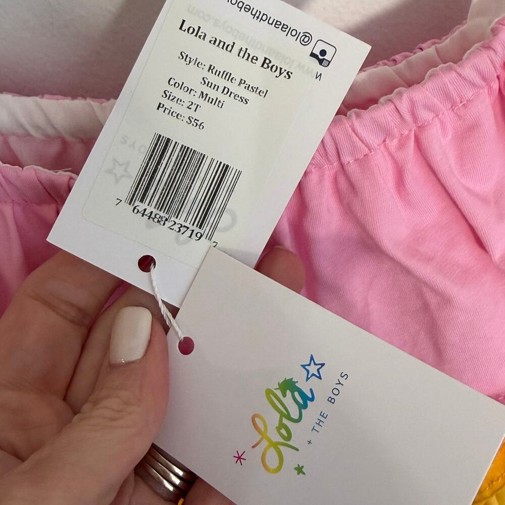 Lola + The Boys Ruffle Pastel Sun Dress NWT size 2 - Picture 3 of 5
